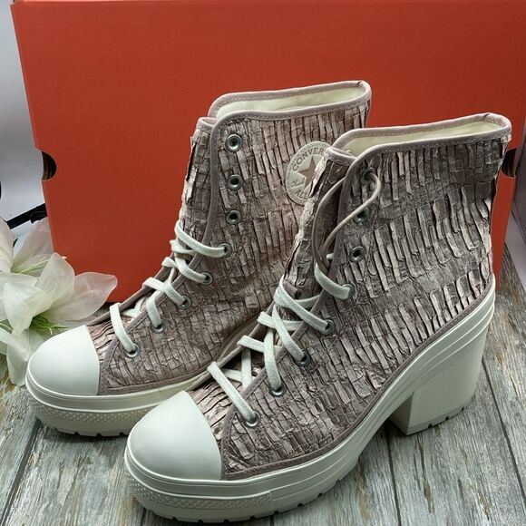Converse Chuck 70 De Luxe Heel Hightop Satin Boots Shoes SneakersSize 12.5 - Picture 8 of 16